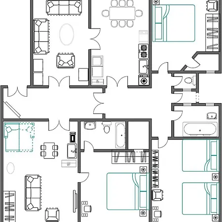 Comfort Central Apartment, 4bdrm, 2bthrm * Praha