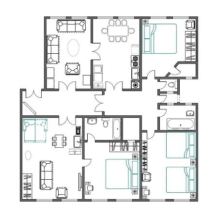 Apartmán Comfort Central Apartment, 4bdrm, 2bthrm *